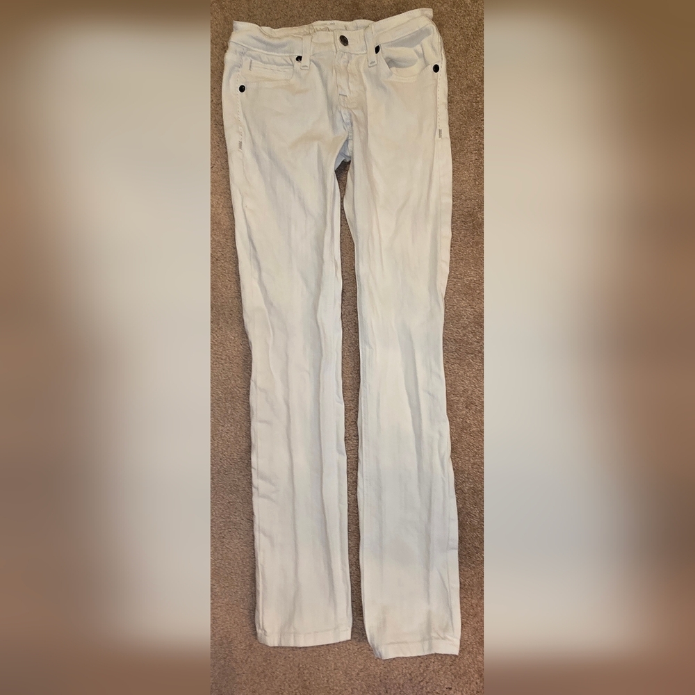The Buckle Anoname` Paris Skinny Stretch White Jeans Size 26